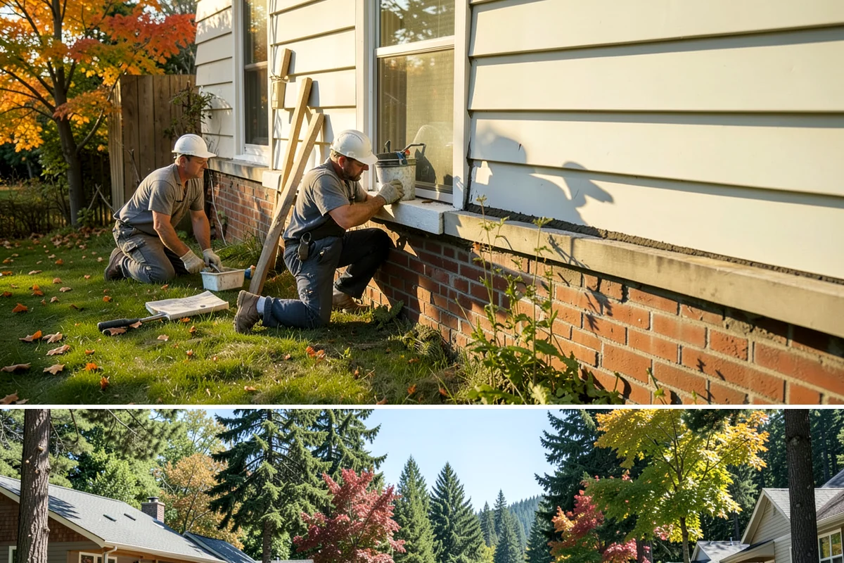 Bowing Wall Repair in Orting, Pierce County, WA - Bowing wall repair is best addressed before winter, when saturated soils increase the pressure driving the movement.