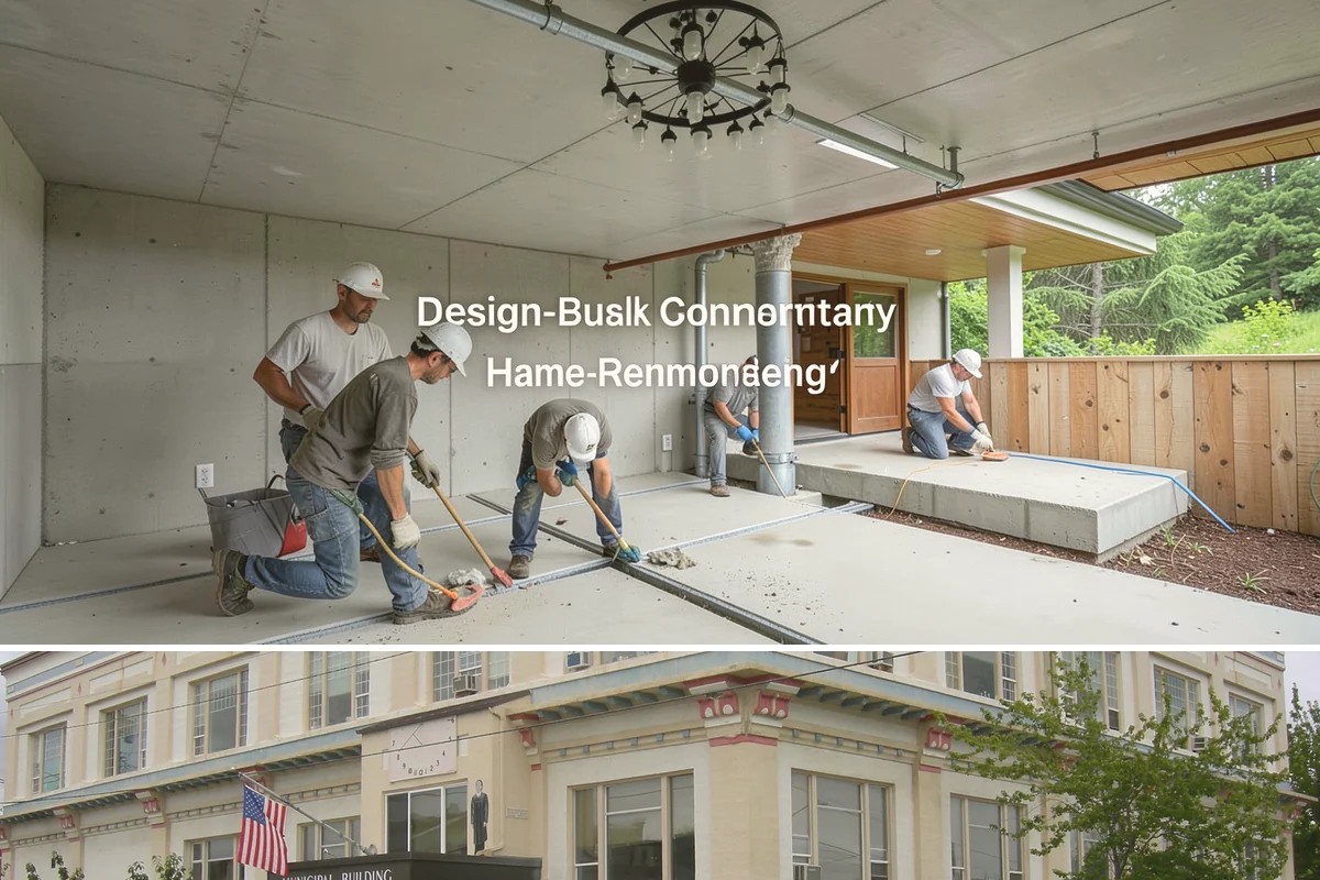 Box Beam Installation in Anacortes, Skagit County, WA - Box beams are fabricated and installed indoors year-round, a productive winter project in the rainy PNW.