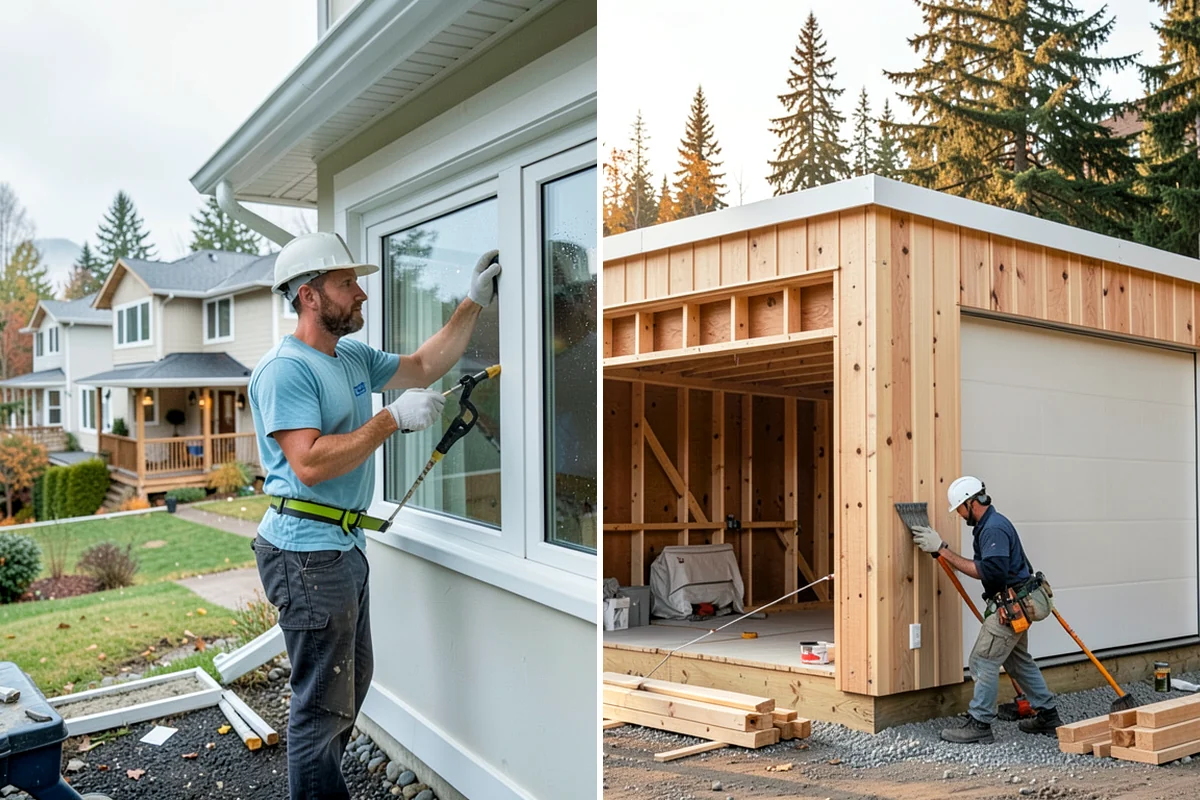 Box Beam Installation in Arlington, Snohomish County, WA - Design beam layout, size, and finish