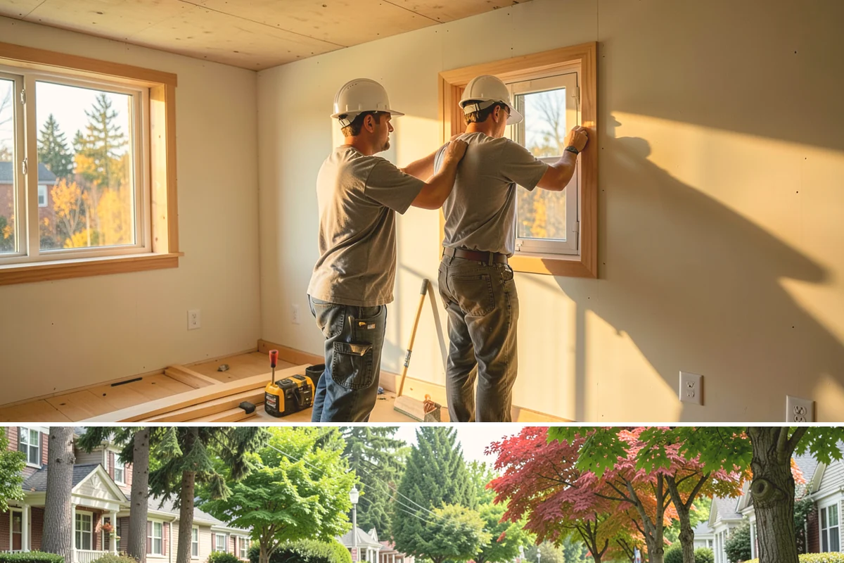 Box Beam Installation in Beaux Arts Village, King County, WA - Box beams are fabricated and installed indoors year-round, a productive winter project in the rainy PNW.