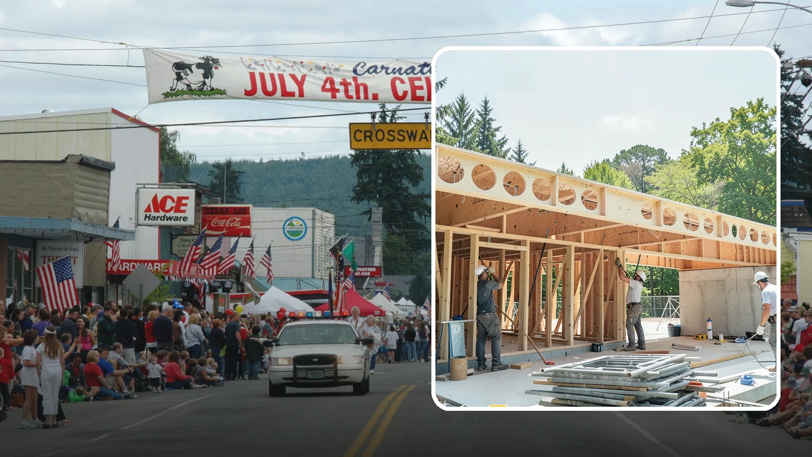 Box Beam Installation in Carnation, King County, WA - Custom box beam installation that adds the look of structural timber ceilings without heavy solid-wood weight.