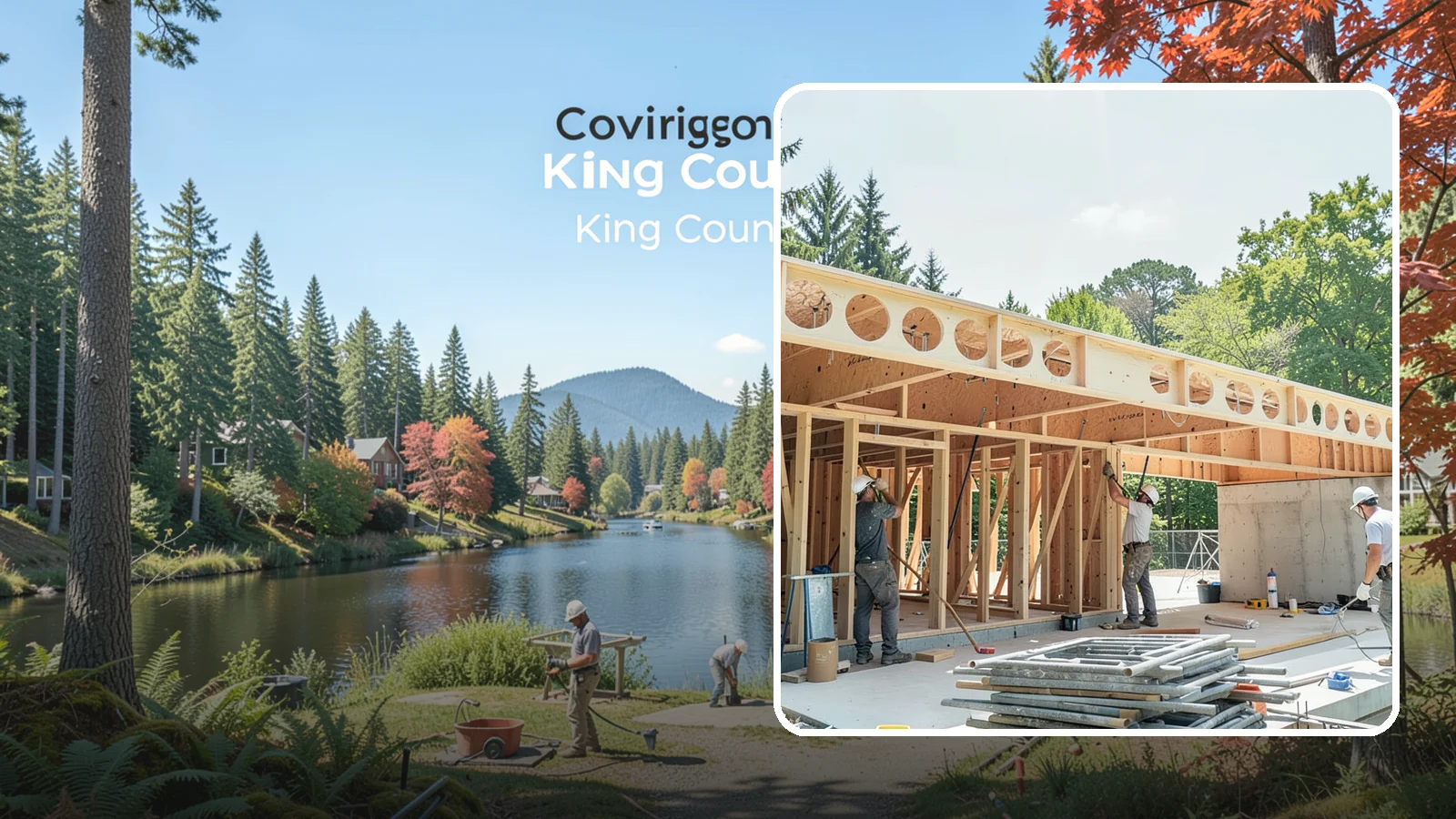 Box Beam Installation in Covington, King County, WA - Custom box beam installation that adds the look of structural timber ceilings without heavy solid-wood weight.