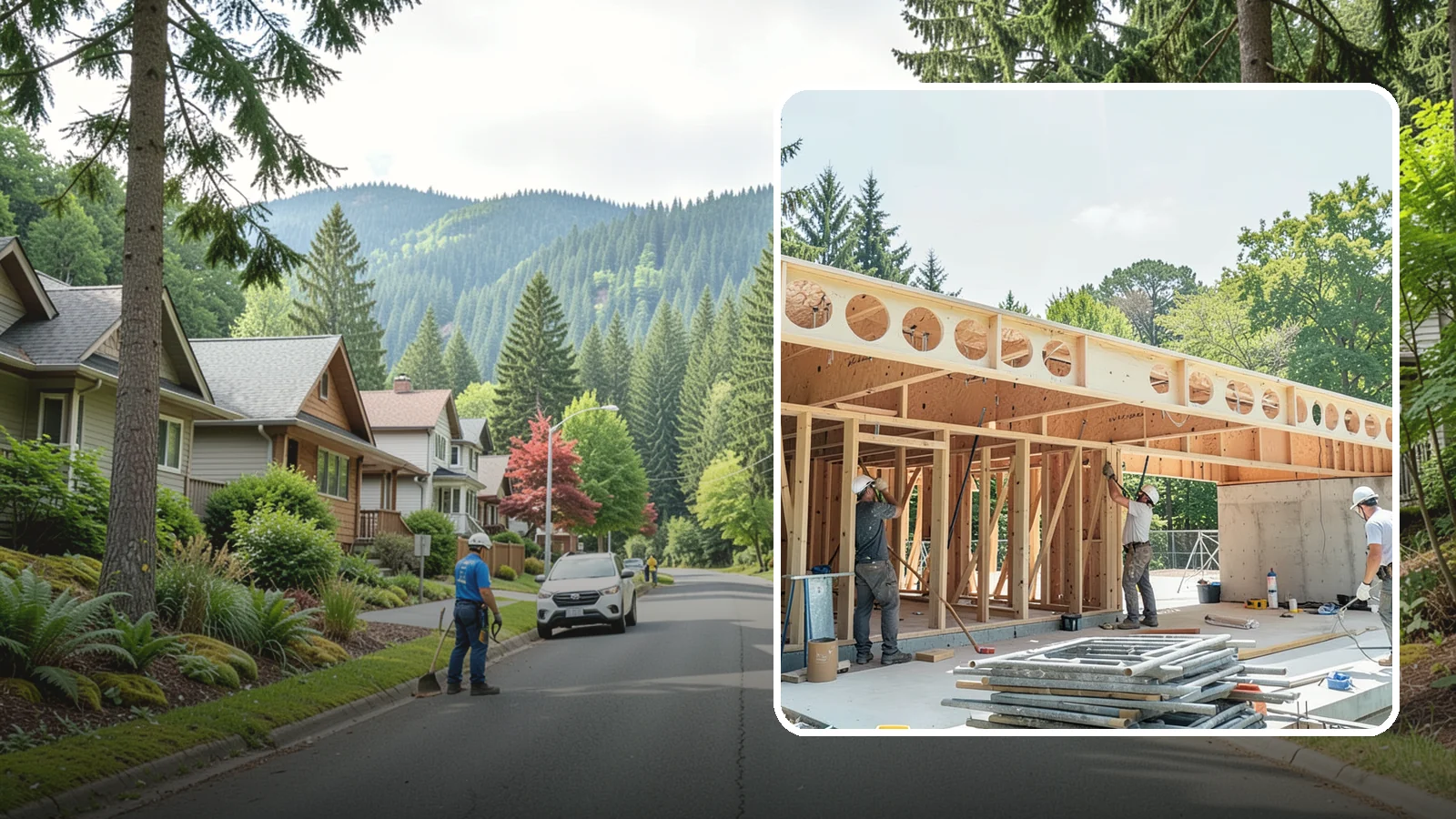 Box Beam Installation in Darrington, Snohomish County, WA - Custom box beam installation that adds the look of structural timber ceilings without heavy solid-wood weight.
