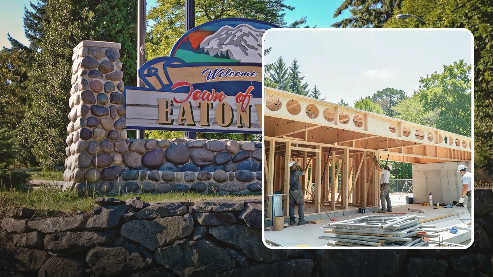 Box Beam Installation in Eatonville, Pierce County, WA - Custom box beam installation that adds the look of structural timber ceilings without heavy solid-wood weight.