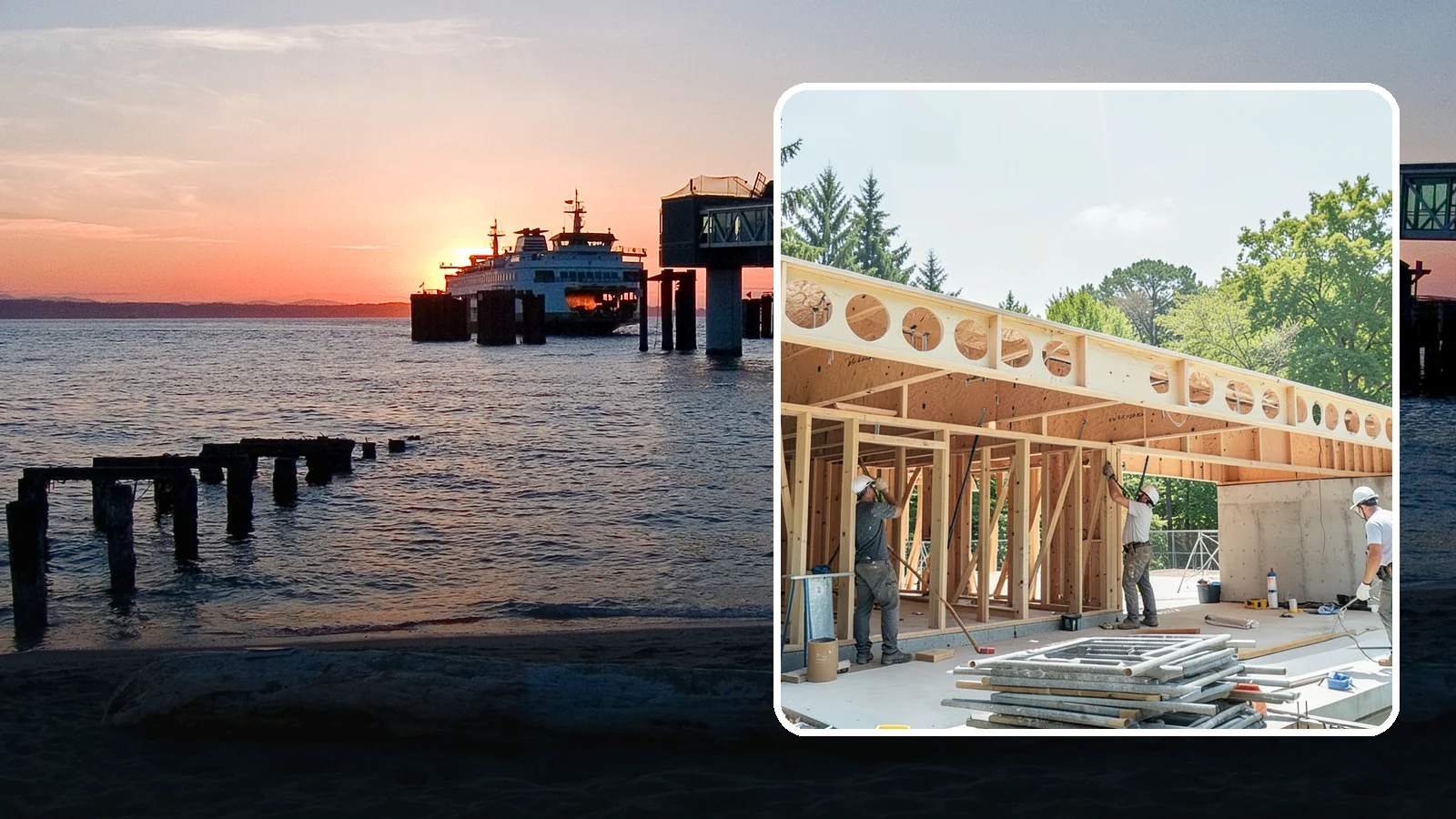Box Beam Installation in Edmonds, Snohomish County, WA - Custom box beam installation that adds the look of structural timber ceilings without heavy solid-wood weight.