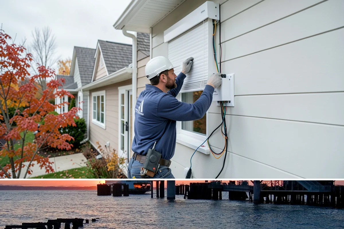 Box Beam Installation in Edmonds, Snohomish County, WA - Box beams are fabricated and installed indoors year-round, a productive winter project in the rainy PNW.