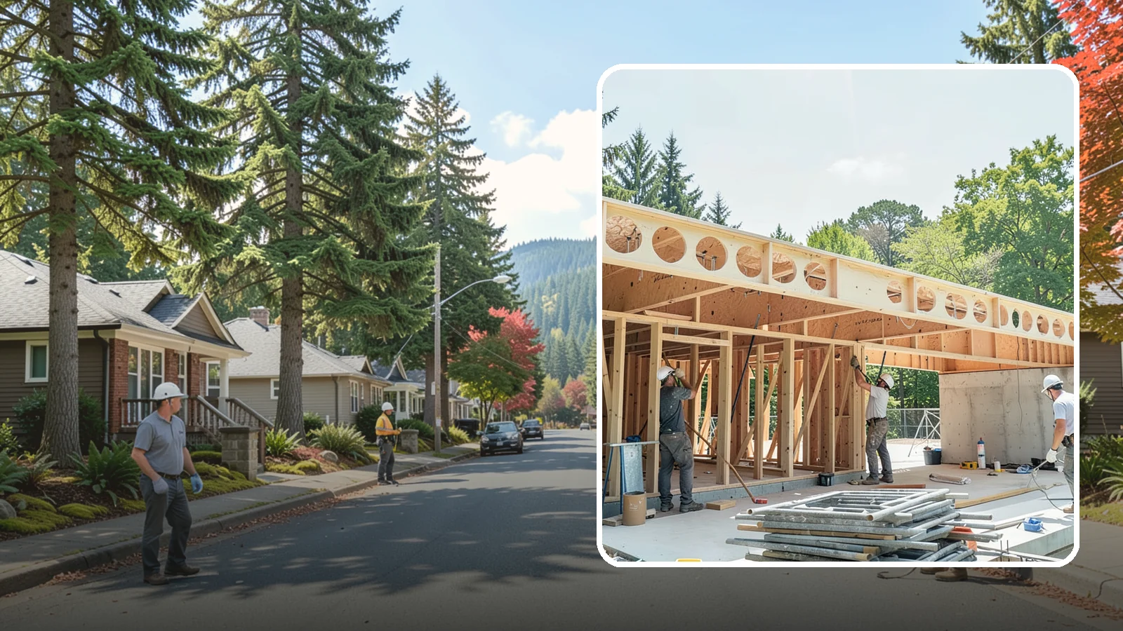 Box Beam Installation in Hunts Point, King County, WA - Custom box beam installation that adds the look of structural timber ceilings without heavy solid-wood weight.