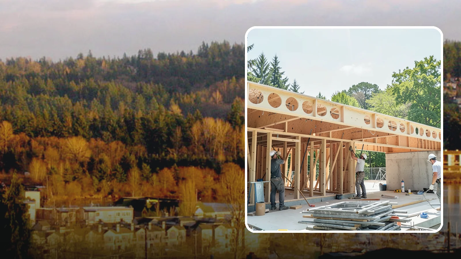 Box Beam Installation in Kenmore, King County, WA - Custom box beam installation that adds the look of structural timber ceilings without heavy solid-wood weight.