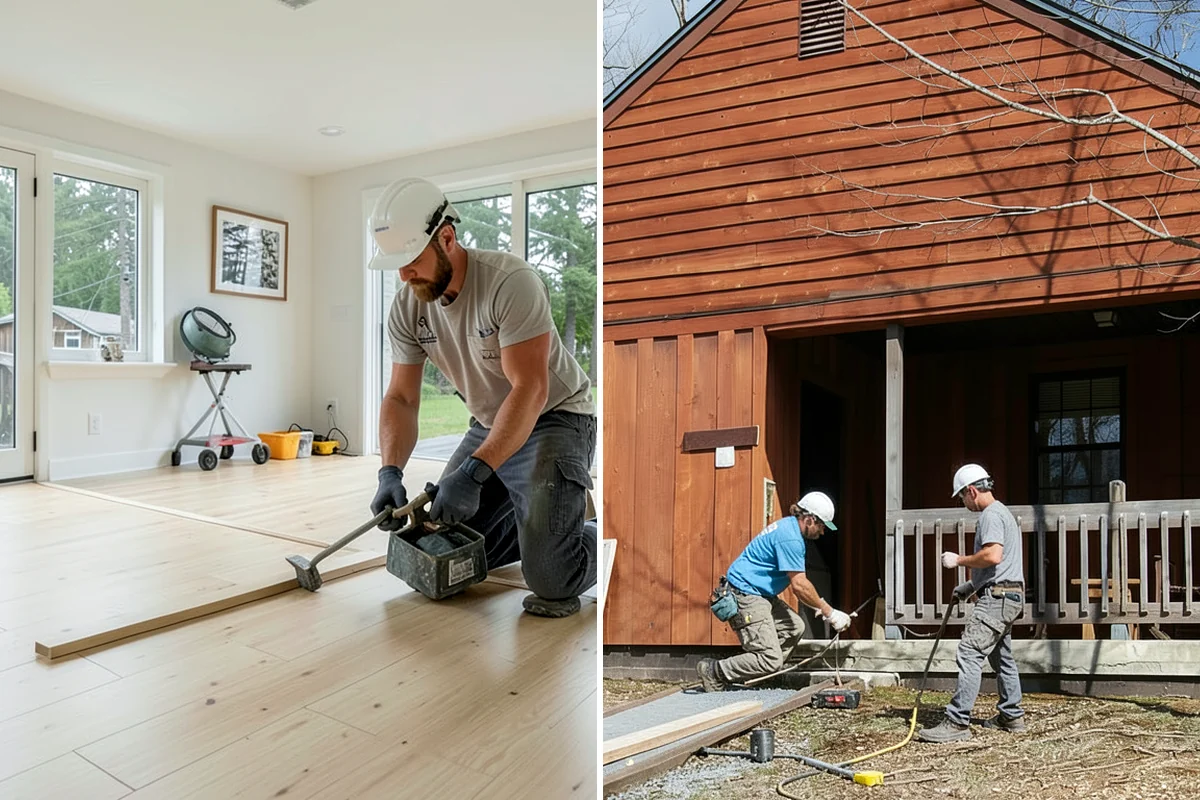 Box Beam Installation in Lake Forest Park, King County, WA - Design beam layout, size, and finish