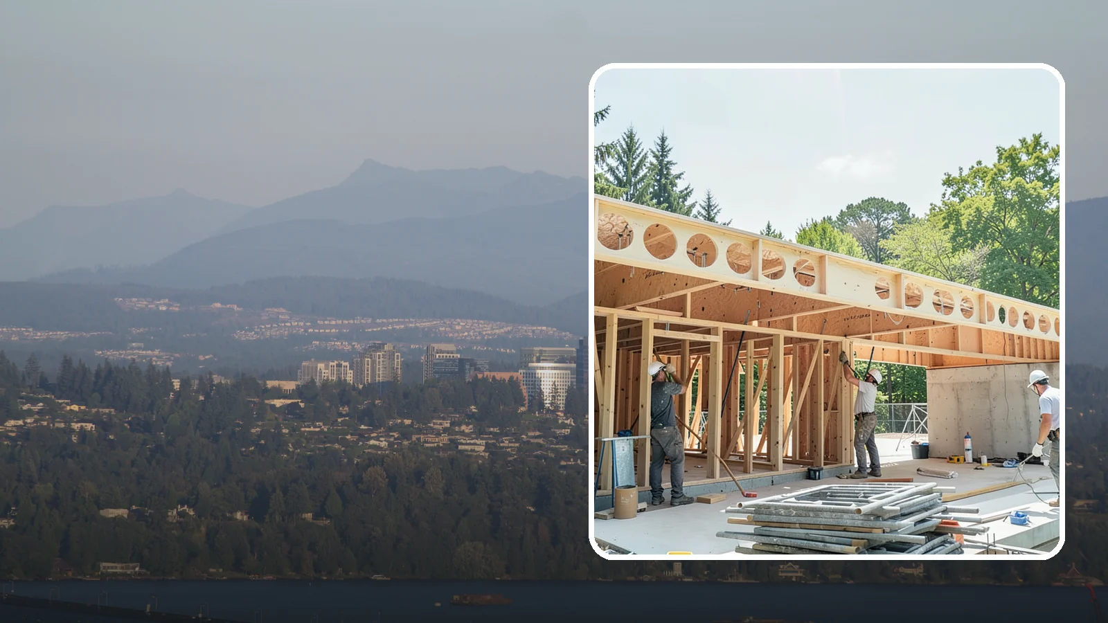 Box Beam Installation in Medina, King County, WA - Custom box beam installation that adds the look of structural timber ceilings without heavy solid-wood weight.