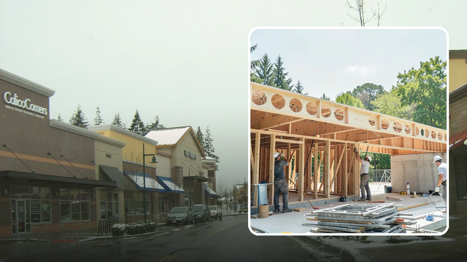 Box Beam Installation in Mill Creek, Snohomish County, WA - Custom box beam installation that adds the look of structural timber ceilings without heavy solid-wood weight.