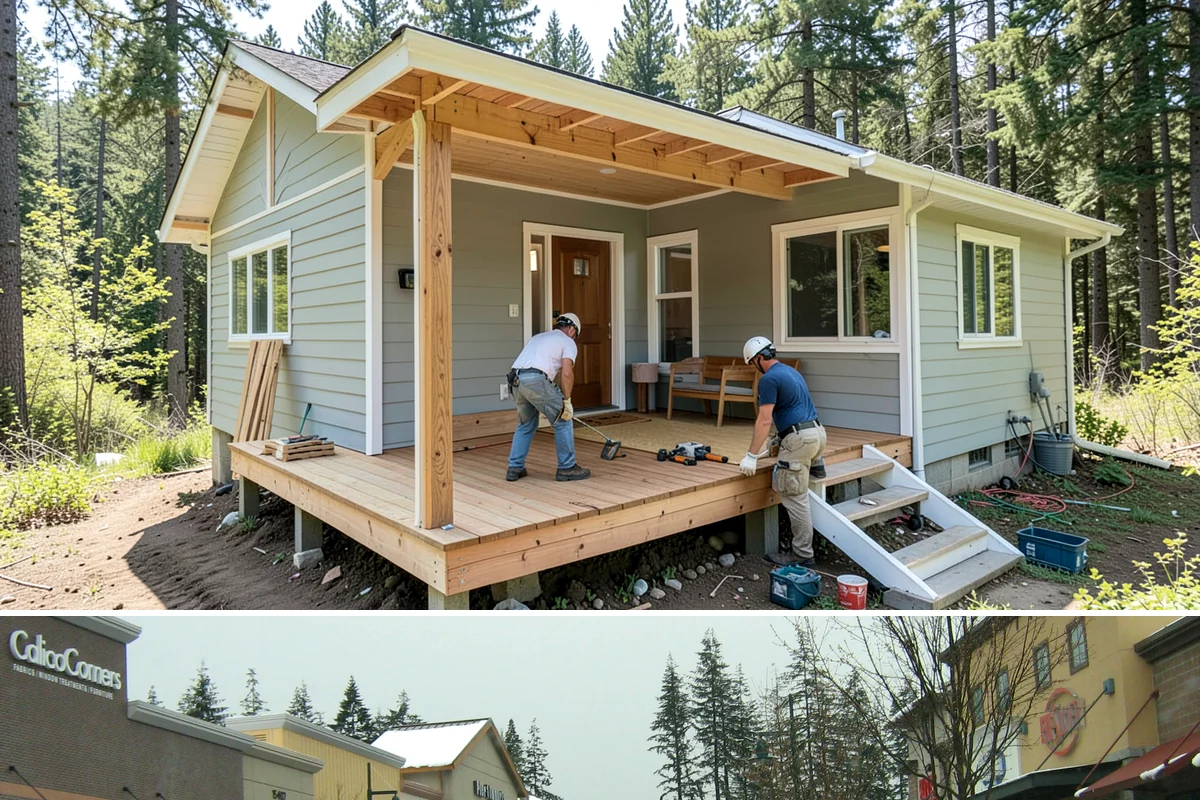 Box Beam Installation in Mill Creek, Snohomish County, WA - Box beams are fabricated and installed indoors year-round, a productive winter project in the rainy PNW.