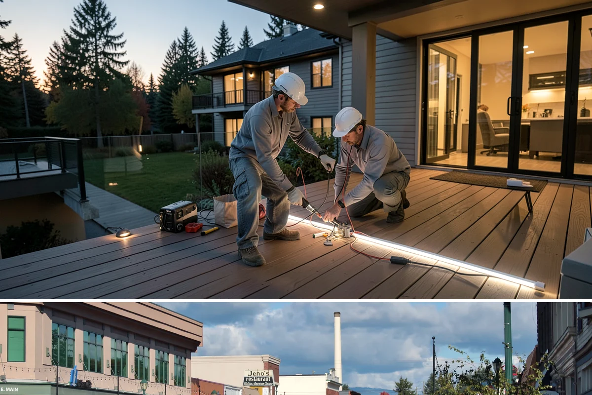 Box Beam Installation in Monroe, Snohomish County, WA - Box beams are fabricated and installed indoors year-round, a productive winter project in the rainy PNW.