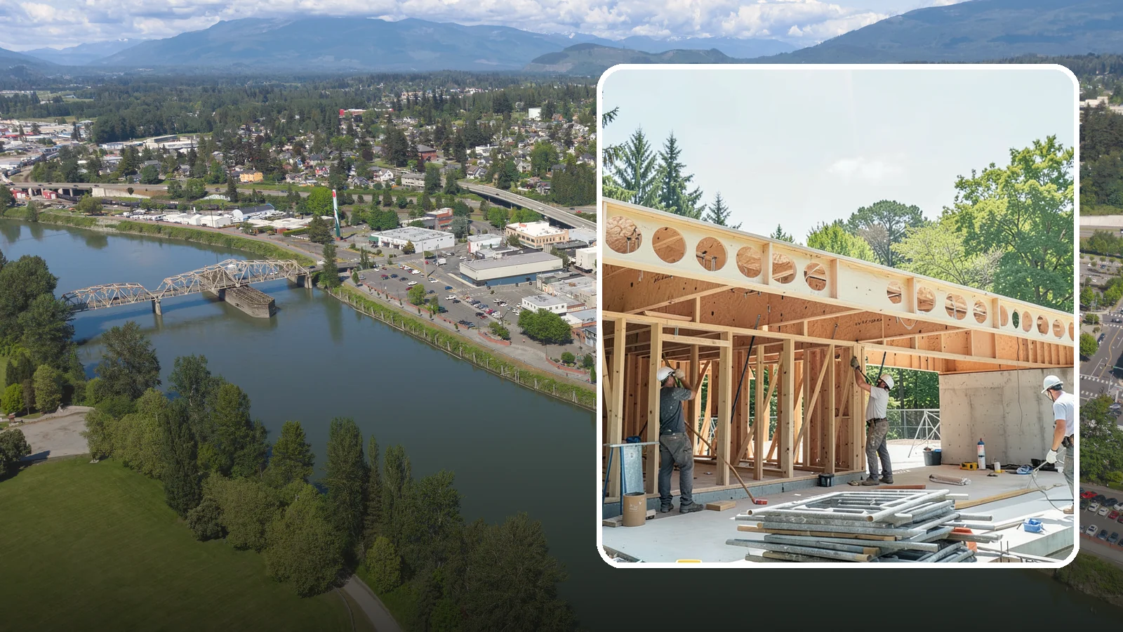 Box Beam Installation in Mount Vernon, Skagit County, WA - Custom box beam installation that adds the look of structural timber ceilings without heavy solid-wood weight.