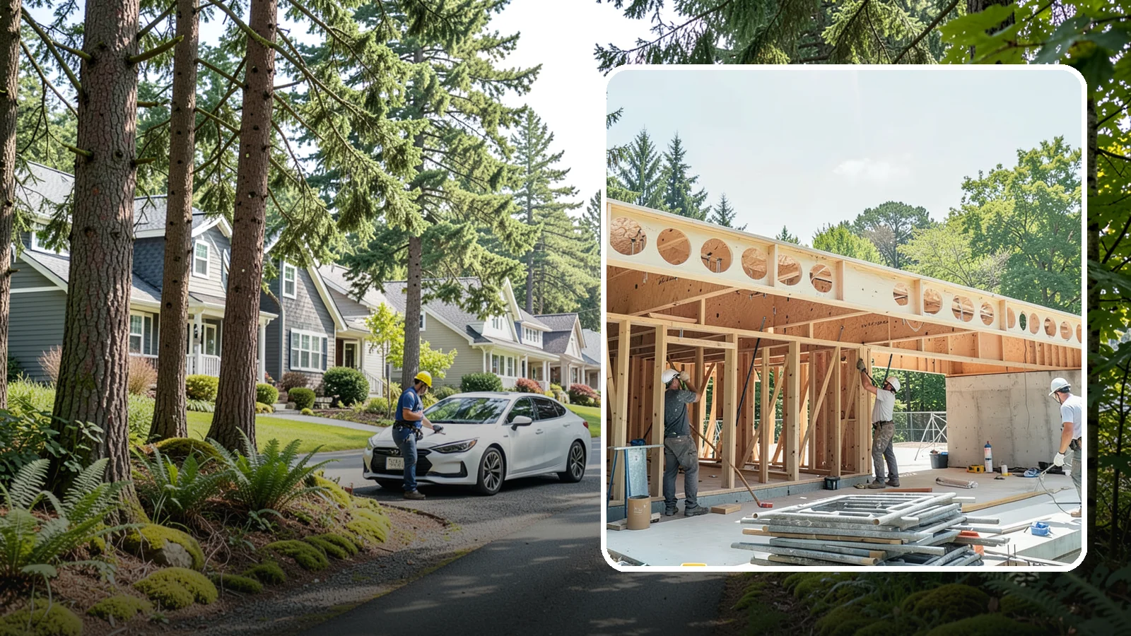 Box Beam Installation in Normandy Park, King County, WA - Custom box beam installation that adds the look of structural timber ceilings without heavy solid-wood weight.
