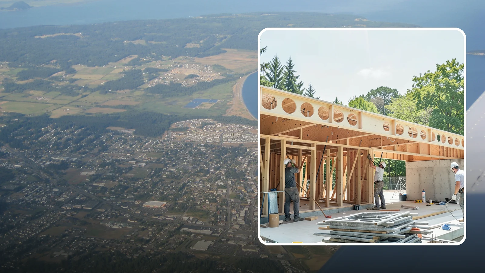 Box Beam Installation in Oak Harbor, Island County, WA - Custom box beam installation that adds the look of structural timber ceilings without heavy solid-wood weight.