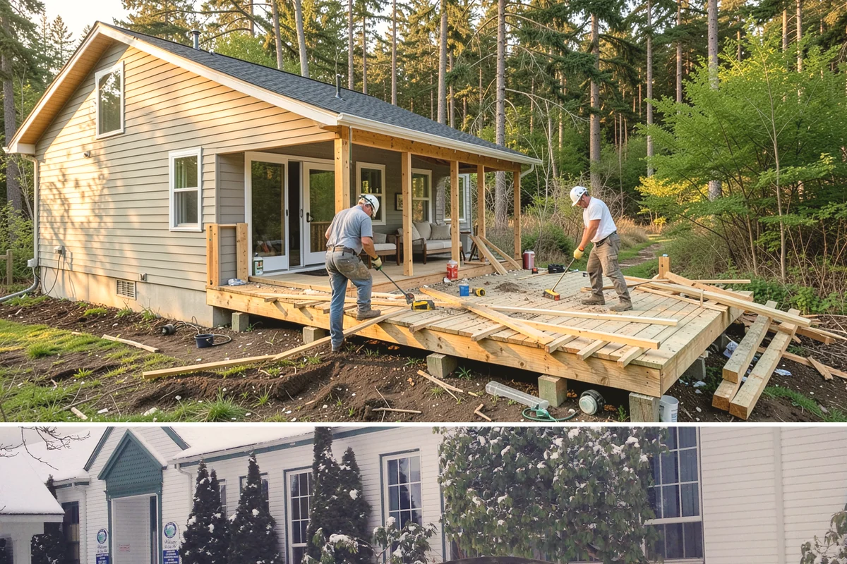 Box Beam Installation in Pacific, King County, WA - Box beams are fabricated and installed indoors year-round, a productive winter project in the rainy PNW.