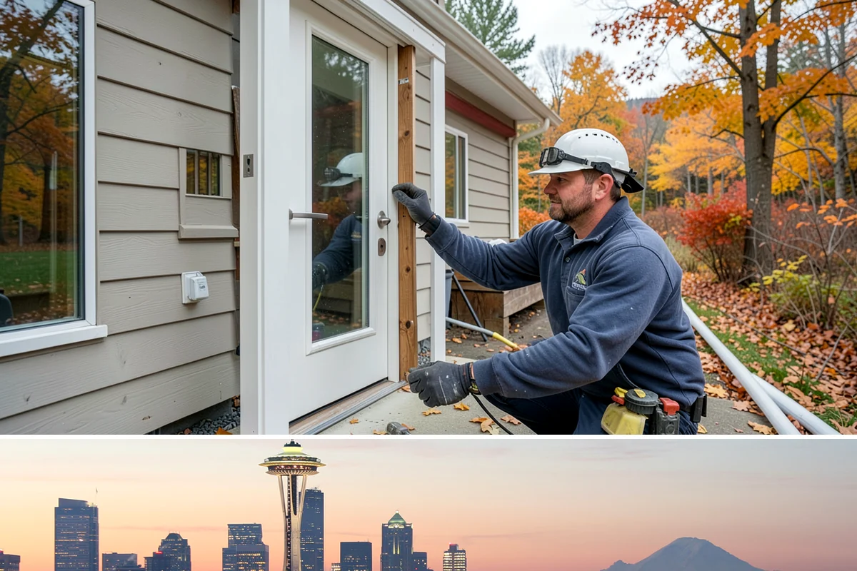 Box Beam Installation in Seattle, King County, WA - Box beams are fabricated and installed indoors year-round, a productive winter project in the rainy PNW.