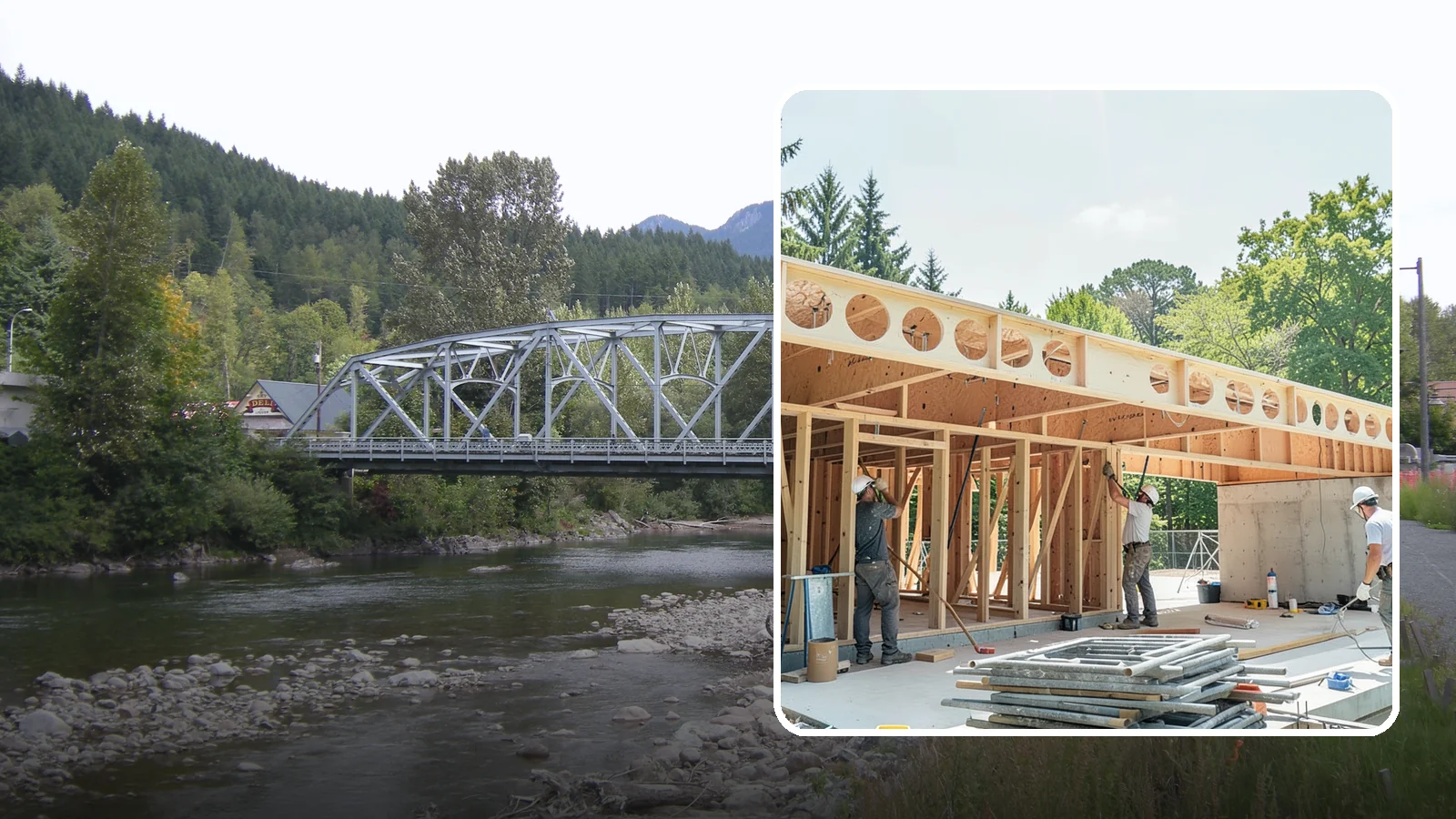 Box Beam Installation in Skykomish, King County, WA - Custom box beam installation that adds the look of structural timber ceilings without heavy solid-wood weight.