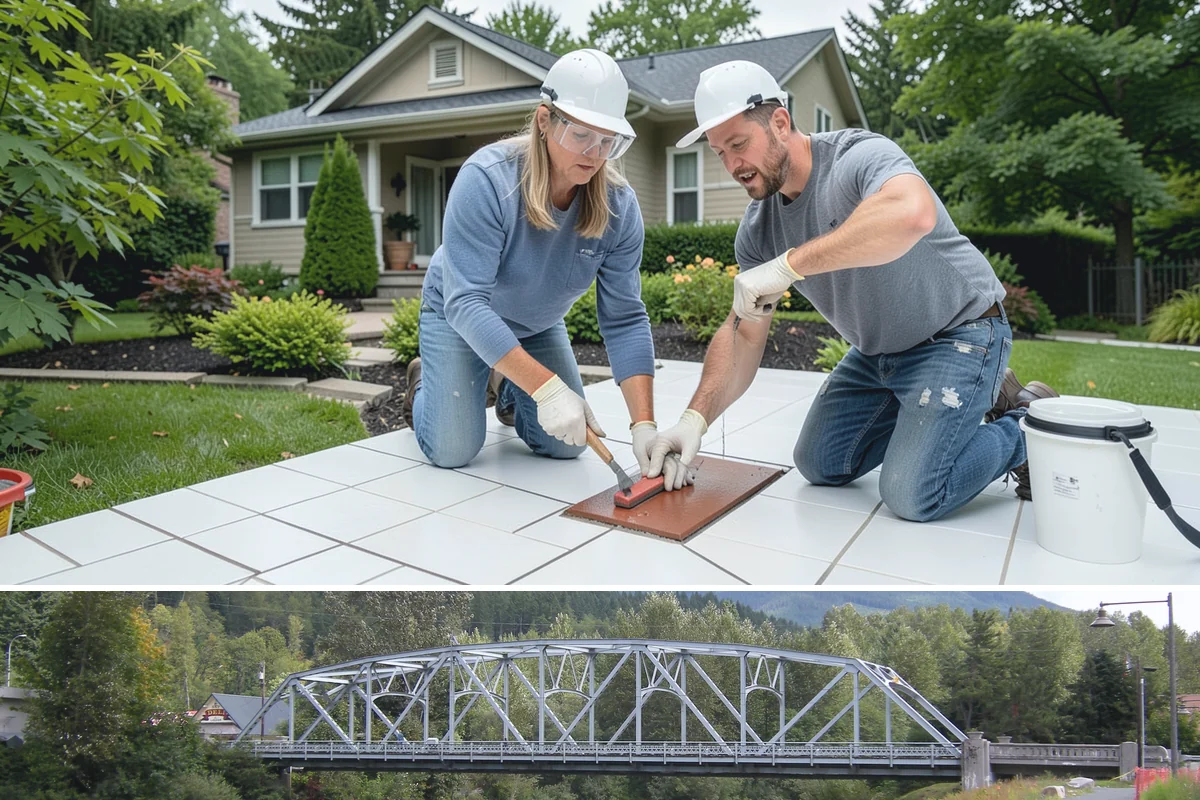 Box Beam Installation in Skykomish, King County, WA - Box beams are fabricated and installed indoors year-round, a productive winter project in the rainy PNW.
