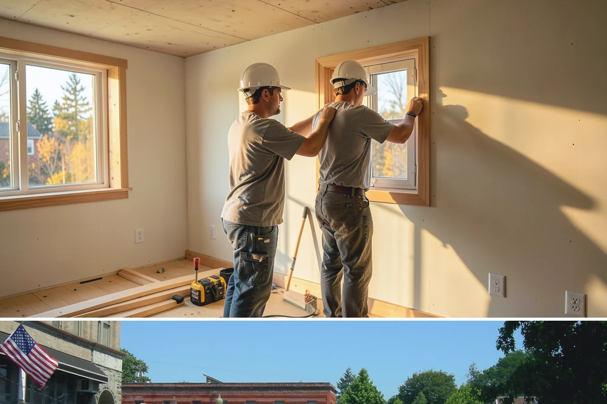 Box Beam Installation in Snohomish, Snohomish County, WA - Box beams are fabricated and installed indoors year-round, a productive winter project in the rainy PNW.