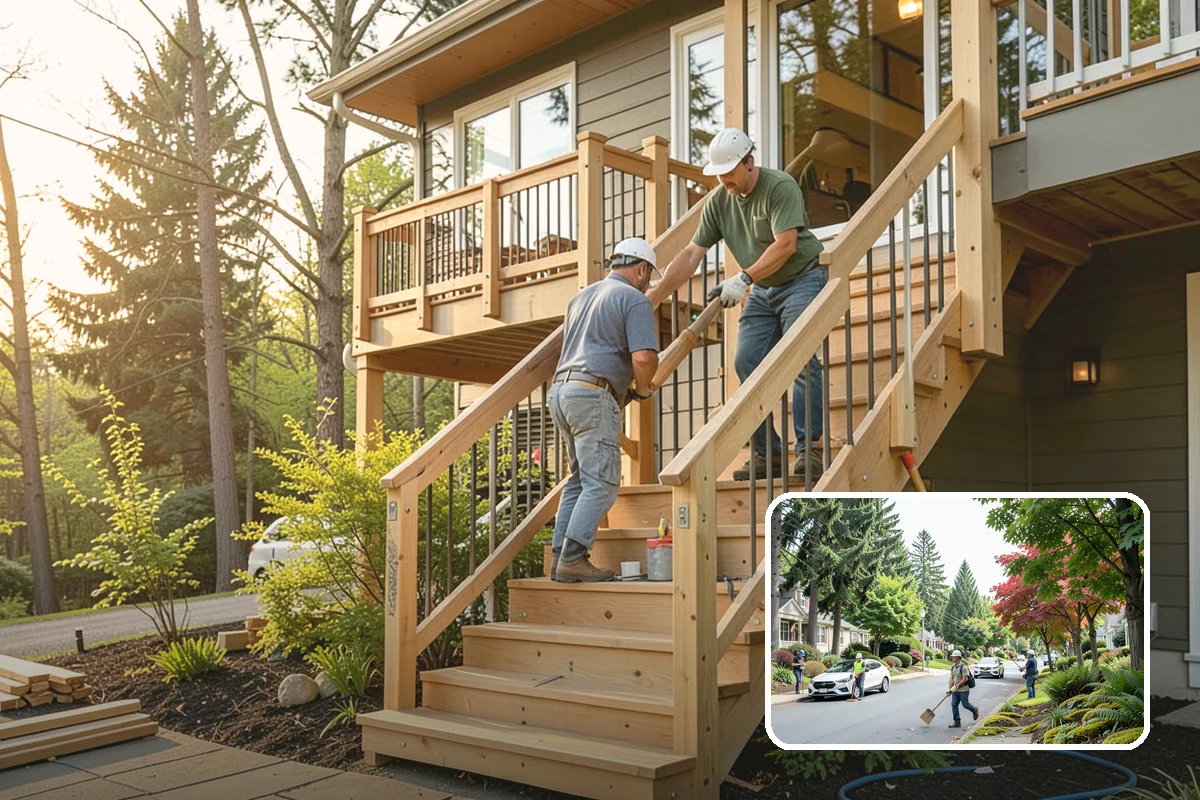 Breezeway Construction in Beaux Arts Village, King County, WA - Keeps you dry traveling between structures