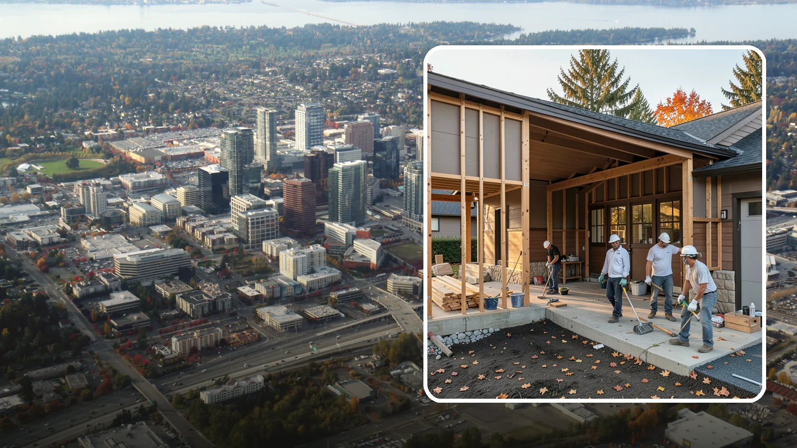 Breezeway Construction in Bellevue, King County, WA - A breezeway builds a covered connection between your home and a garage or outbuilding so you stay dry moving between them.