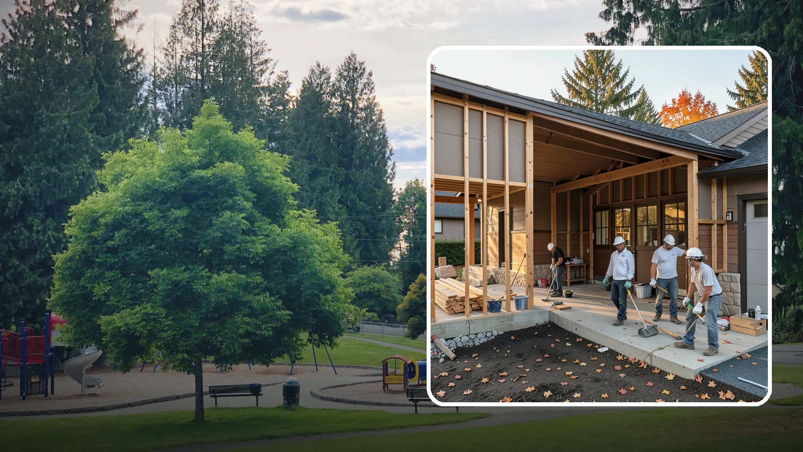 Breezeway Construction in Bonney Lake, Pierce County, WA - A breezeway builds a covered connection between your home and a garage or outbuilding so you stay dry moving between them.