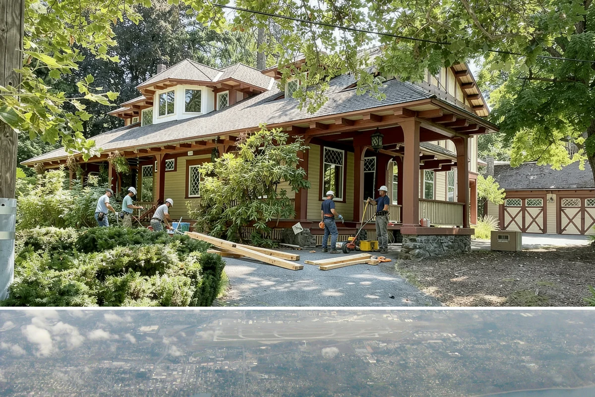 Breezeway Construction in Burien, King County, WA - We build and roof the breezeway in summer so it is watertight before the wet season sets in.