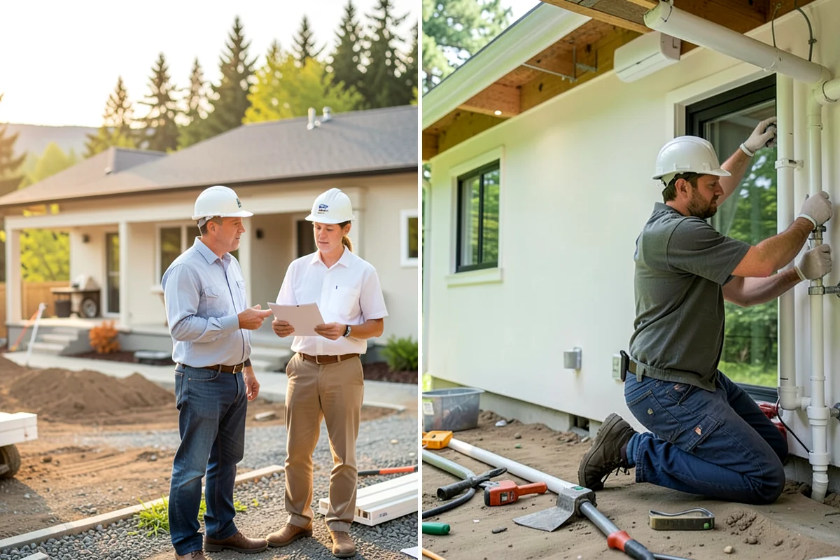 Breezeway Construction in Concrete, Skagit County, WA - Plan the connection and level the path