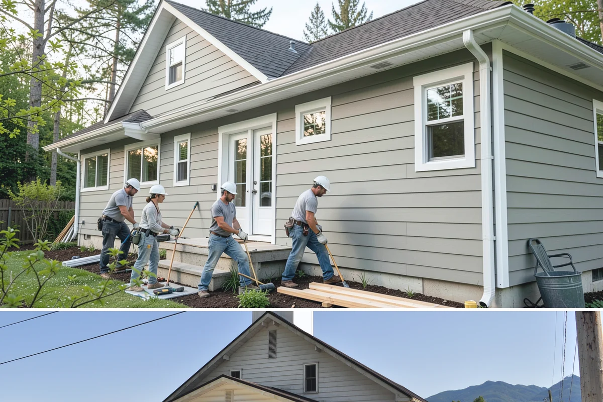 Breezeway Construction in Concrete, Skagit County, WA - We build and roof the breezeway in summer so it is watertight before the wet season sets in.