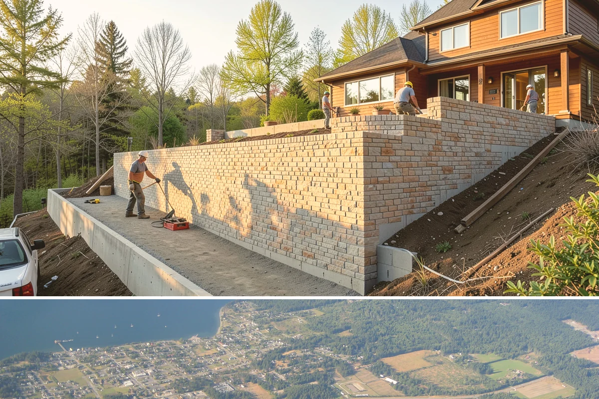 Breezeway Construction in Coupeville, Island County, WA - We build and roof the breezeway in summer so it is watertight before the wet season sets in.
