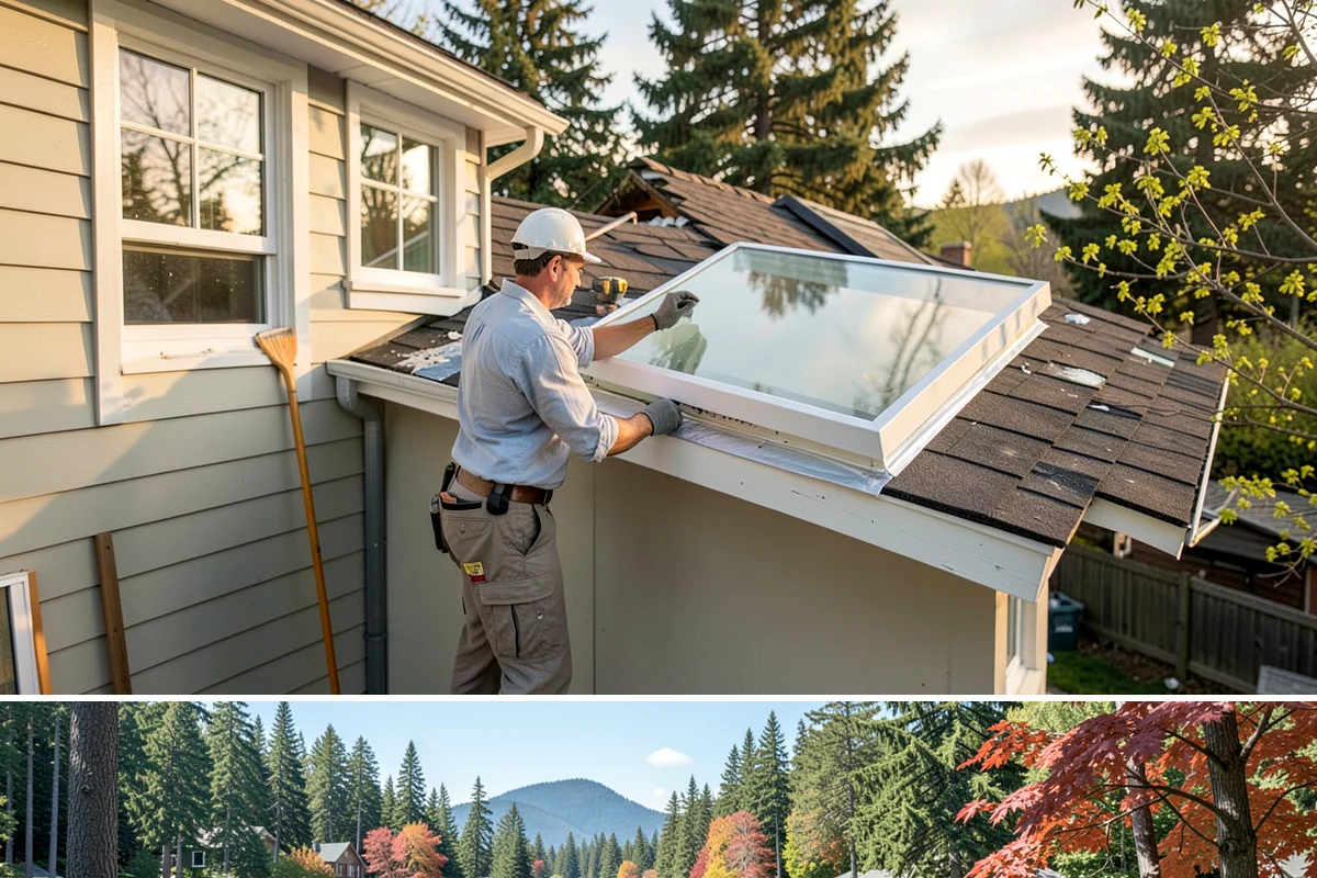 Breezeway Construction in Covington, King County, WA - We build and roof the breezeway in summer so it is watertight before the wet season sets in.