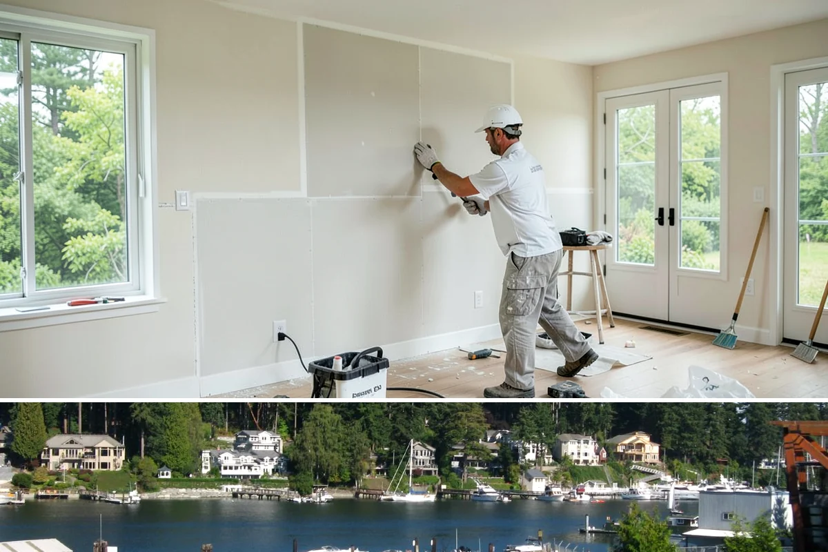 Breezeway Construction in Gig Harbor, Pierce County, WA - We build and roof the breezeway in summer so it is watertight before the wet season sets in.