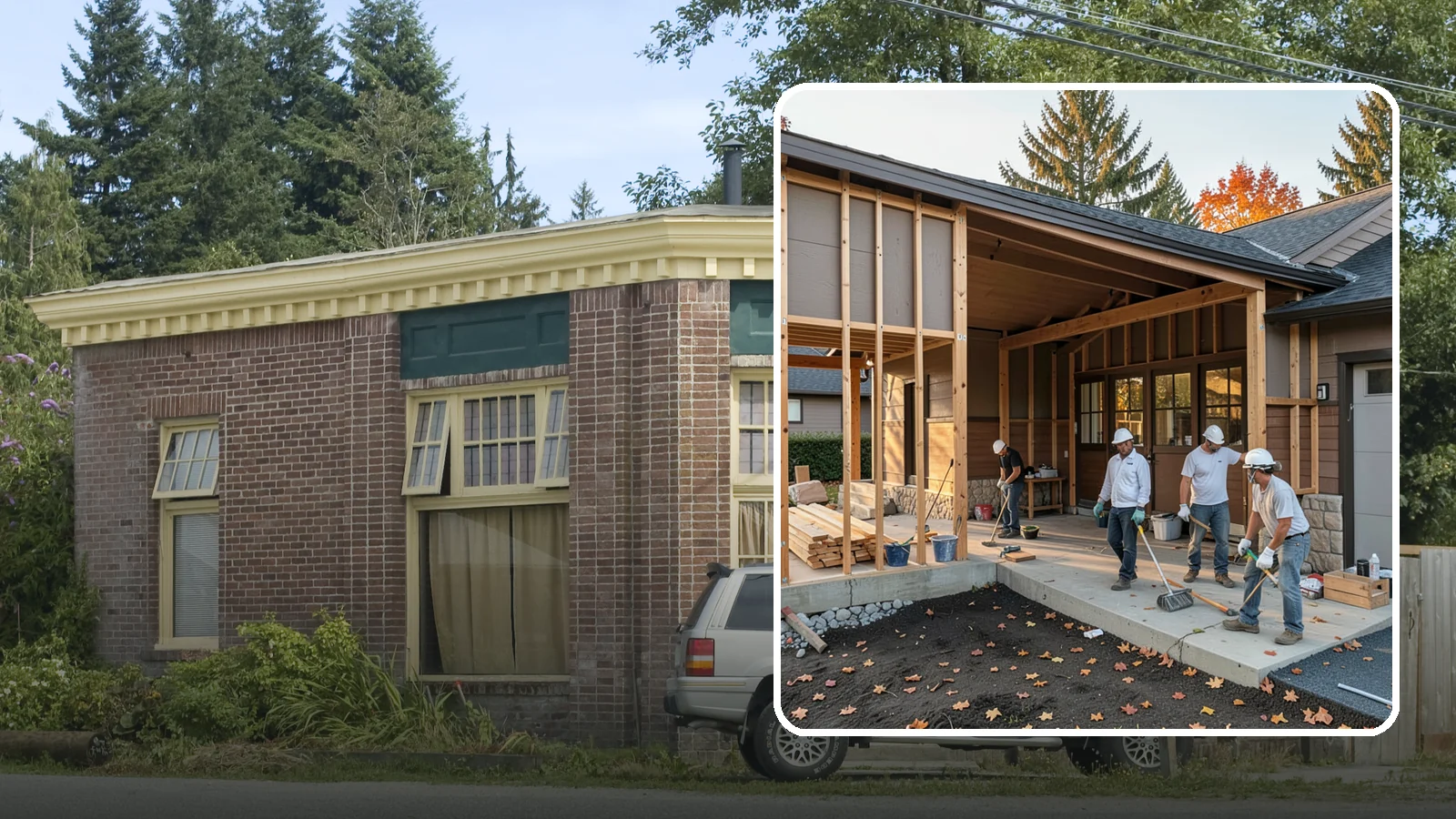 Breezeway Construction in Hamilton, Skagit County, WA - A breezeway builds a covered connection between your home and a garage or outbuilding so you stay dry moving between them.