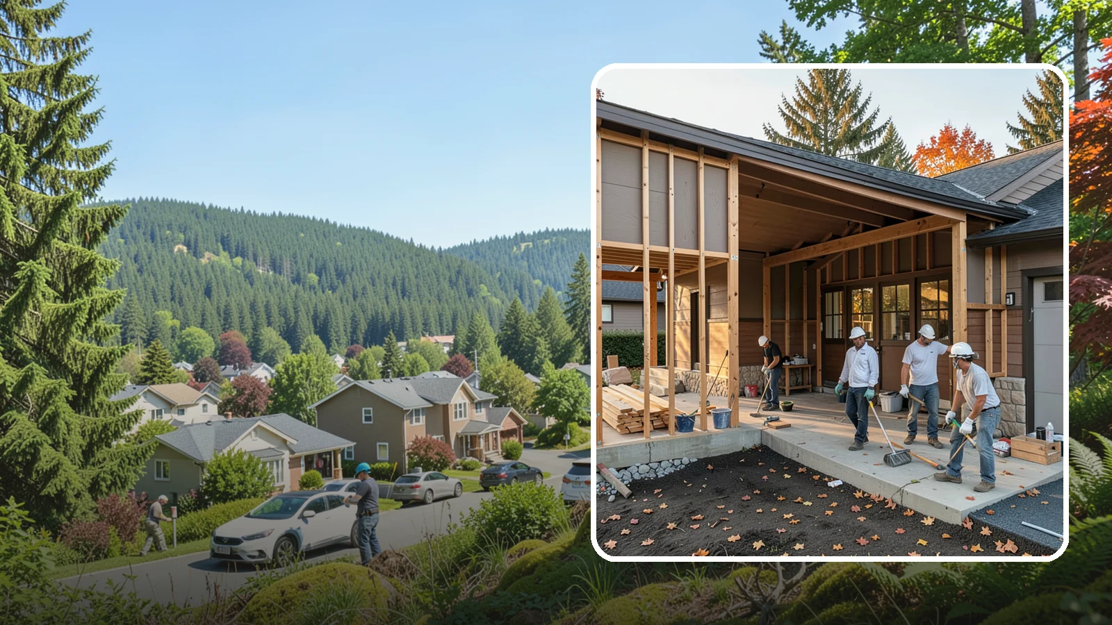 Breezeway Construction in Index, Snohomish County, WA - A breezeway builds a covered connection between your home and a garage or outbuilding so you stay dry moving between them.