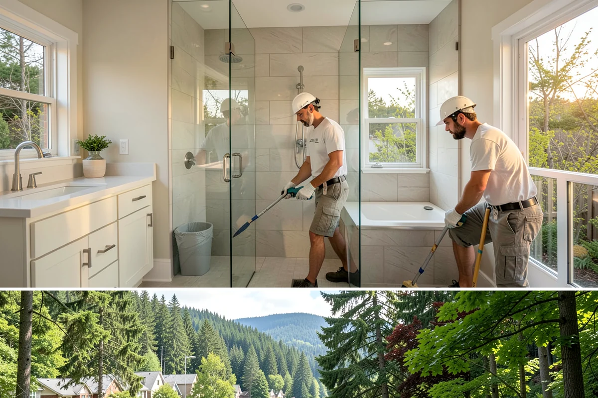 Breezeway Construction in Lake Forest Park, King County, WA - We build and roof the breezeway in summer so it is watertight before the wet season sets in.