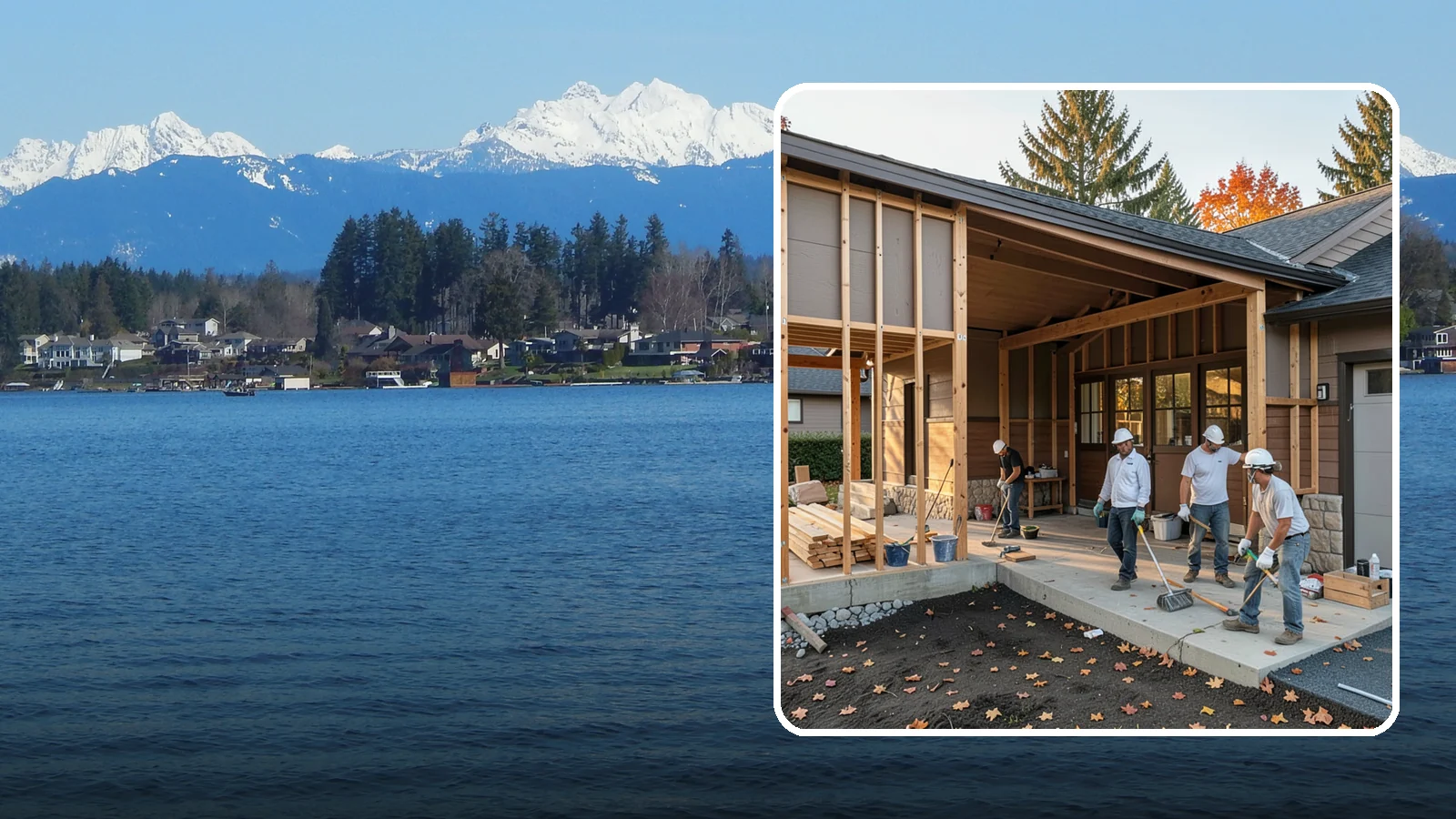Breezeway Construction in Lake Stevens, Snohomish County, WA - A breezeway builds a covered connection between your home and a garage or outbuilding so you stay dry moving between them.