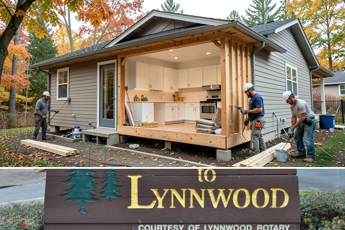 Breezeway Construction in Lynnwood, Snohomish County, WA - We build and roof the breezeway in summer so it is watertight before the wet season sets in.