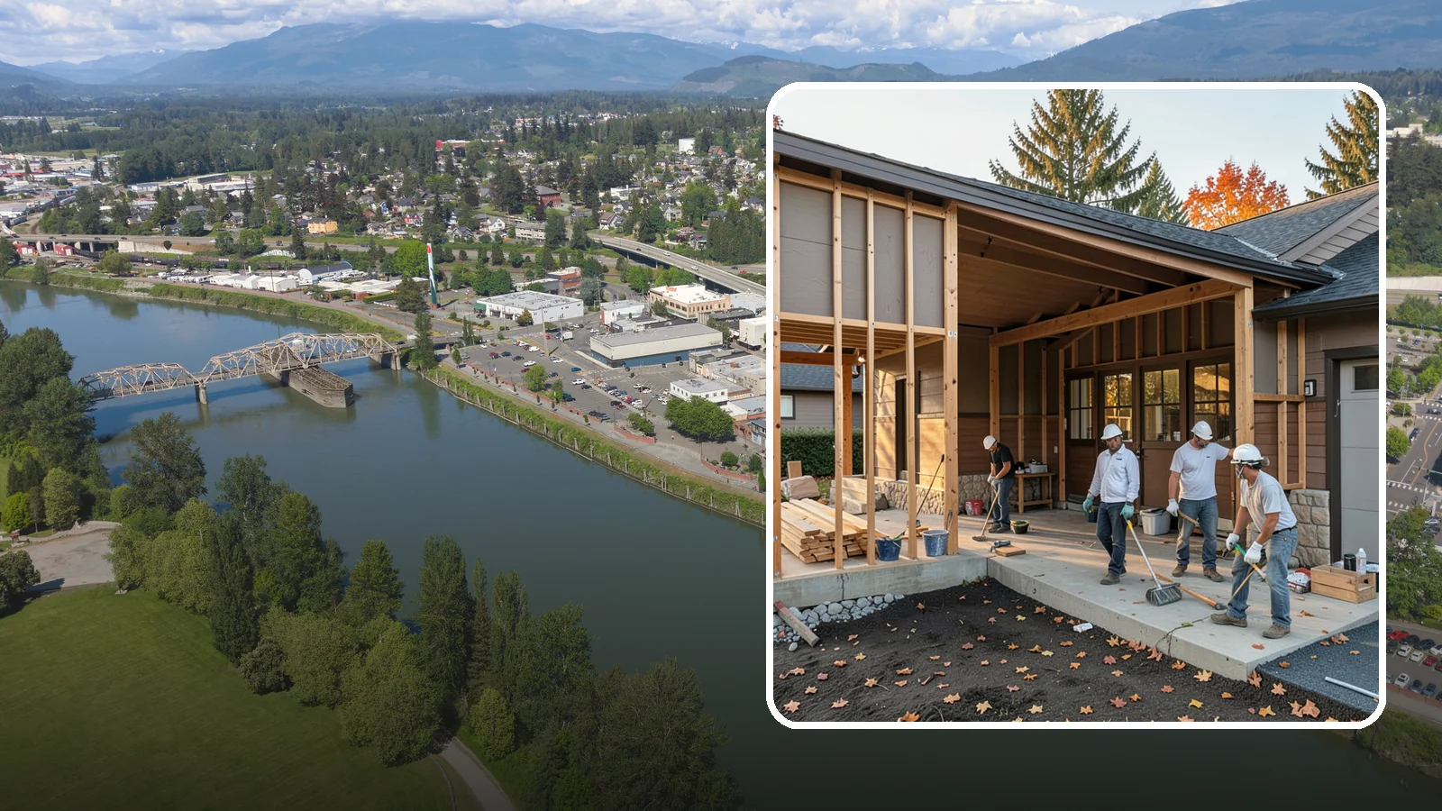 Breezeway Construction in Mount Vernon, Skagit County, WA - A breezeway builds a covered connection between your home and a garage or outbuilding so you stay dry moving between them.
