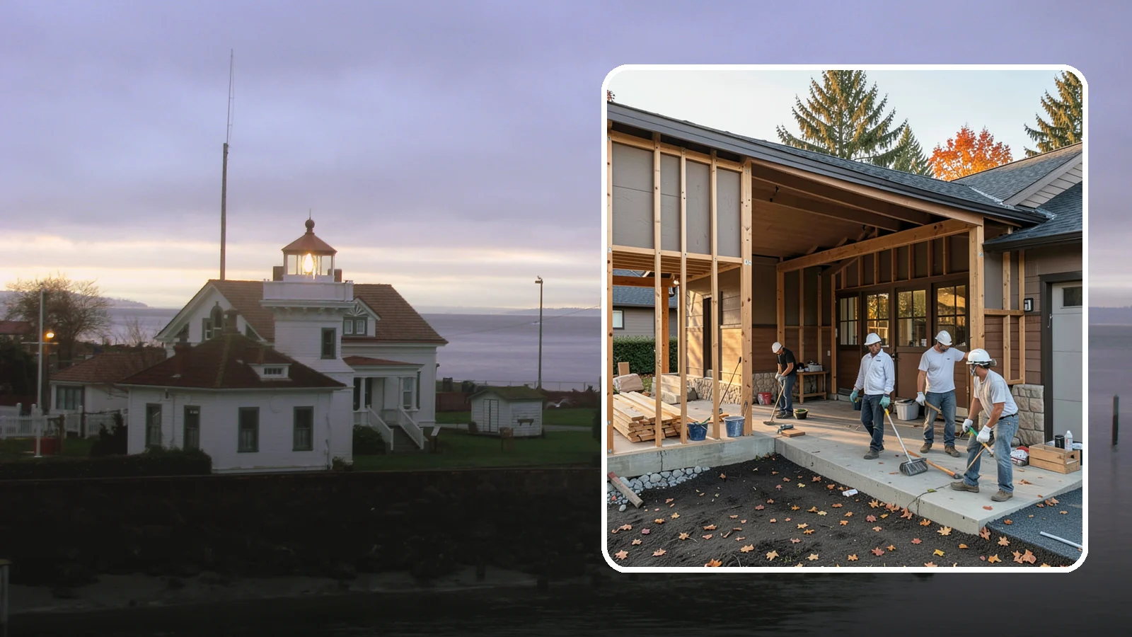 Breezeway Construction in Mukilteo, Snohomish County, WA - A breezeway builds a covered connection between your home and a garage or outbuilding so you stay dry moving between them.