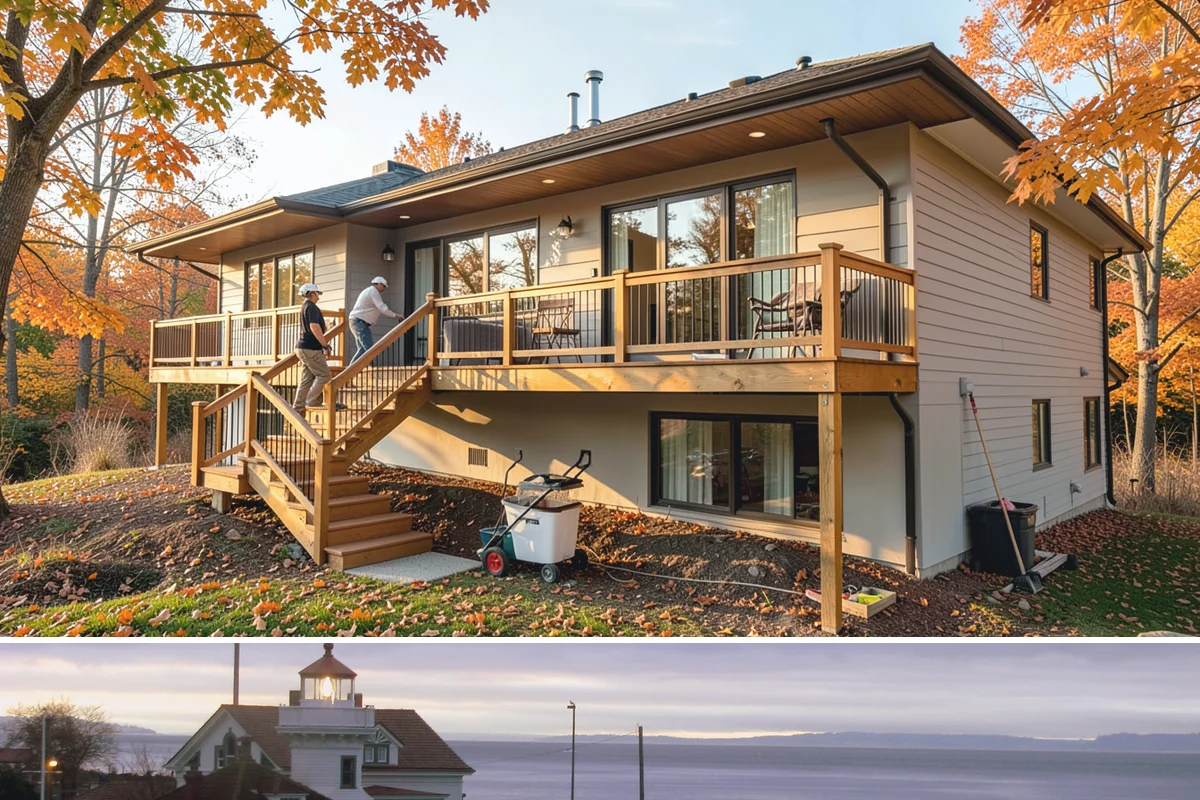 Breezeway Construction in Mukilteo, Snohomish County, WA - We build and roof the breezeway in summer so it is watertight before the wet season sets in.