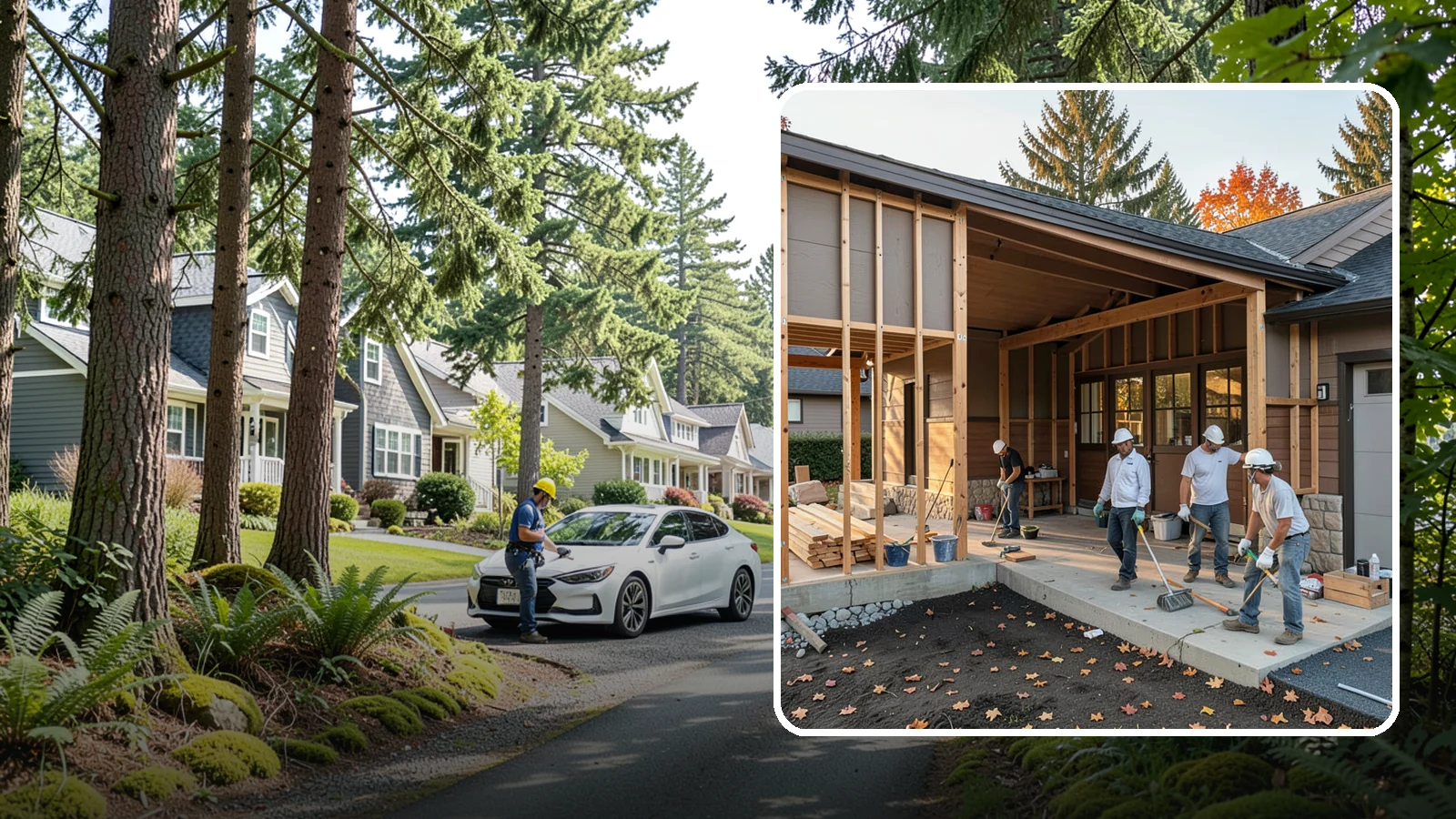 Breezeway Construction in Normandy Park, King County, WA - A breezeway builds a covered connection between your home and a garage or outbuilding so you stay dry moving between them.