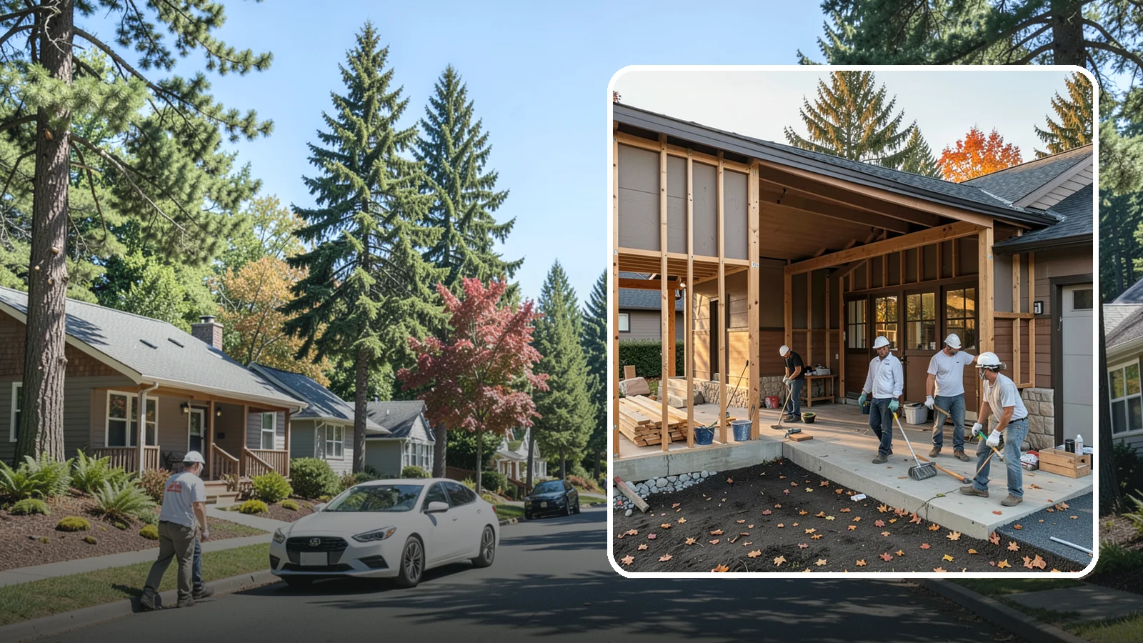 Breezeway Construction in Orting, Pierce County, WA - A breezeway builds a covered connection between your home and a garage or outbuilding so you stay dry moving between them.