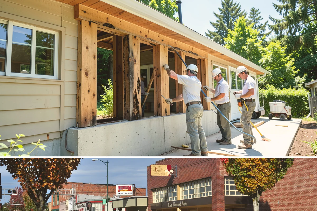 Breezeway Construction in Puyallup, Pierce County, WA - We build and roof the breezeway in summer so it is watertight before the wet season sets in.