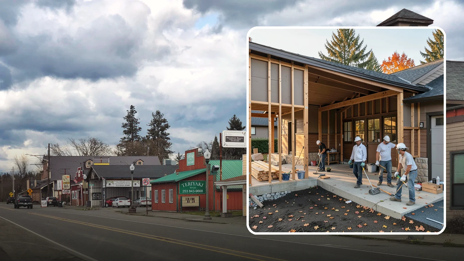 Breezeway Construction in Roy, Pierce County, WA - A breezeway builds a covered connection between your home and a garage or outbuilding so you stay dry moving between them.