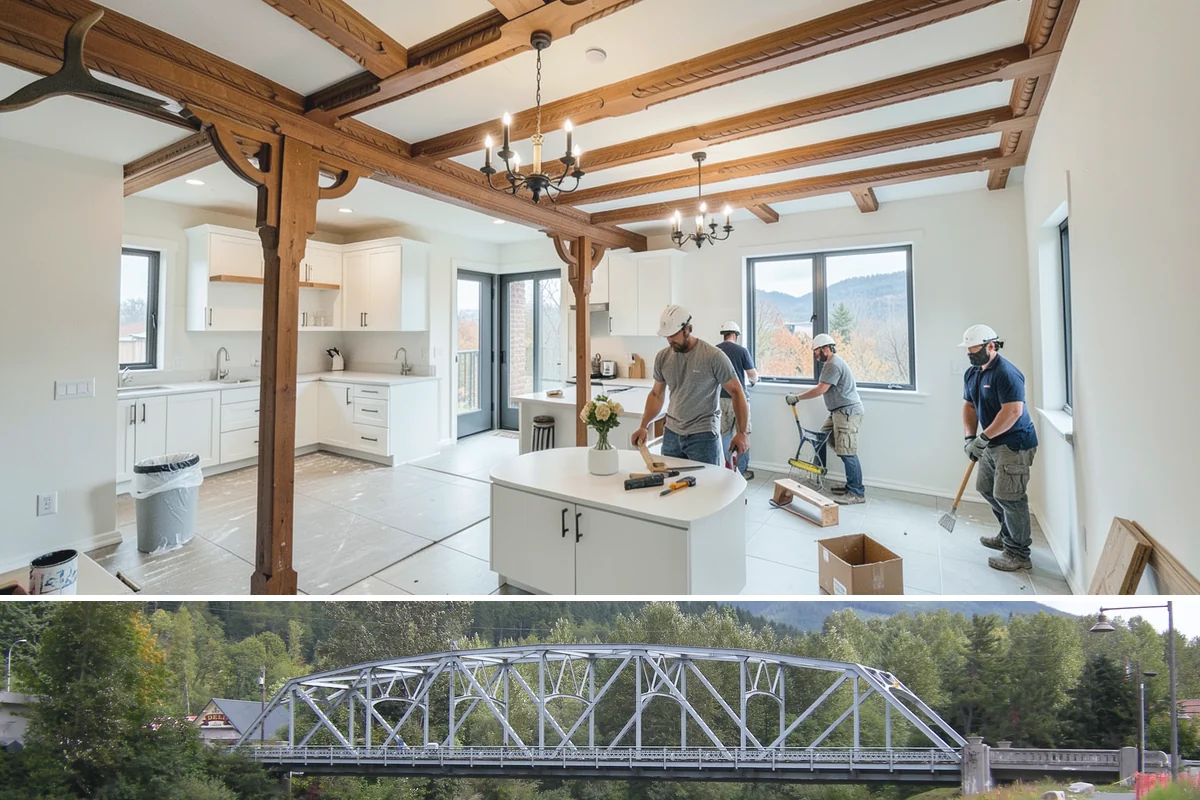 Breezeway Construction in Skykomish, King County, WA - We build and roof the breezeway in summer so it is watertight before the wet season sets in.