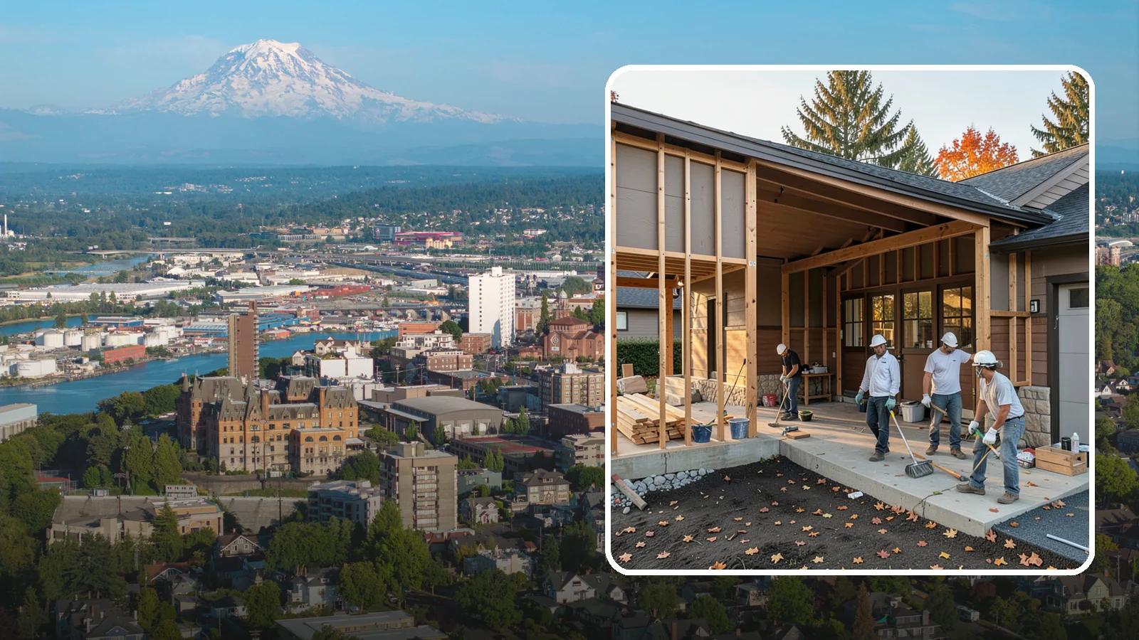 Breezeway Construction in Tacoma, Pierce County, WA - A breezeway builds a covered connection between your home and a garage or outbuilding so you stay dry moving between them.