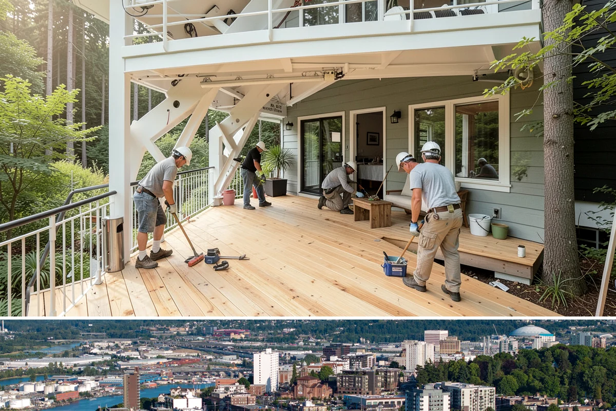 Breezeway Construction in Tacoma, Pierce County, WA - We build and roof the breezeway in summer so it is watertight before the wet season sets in.