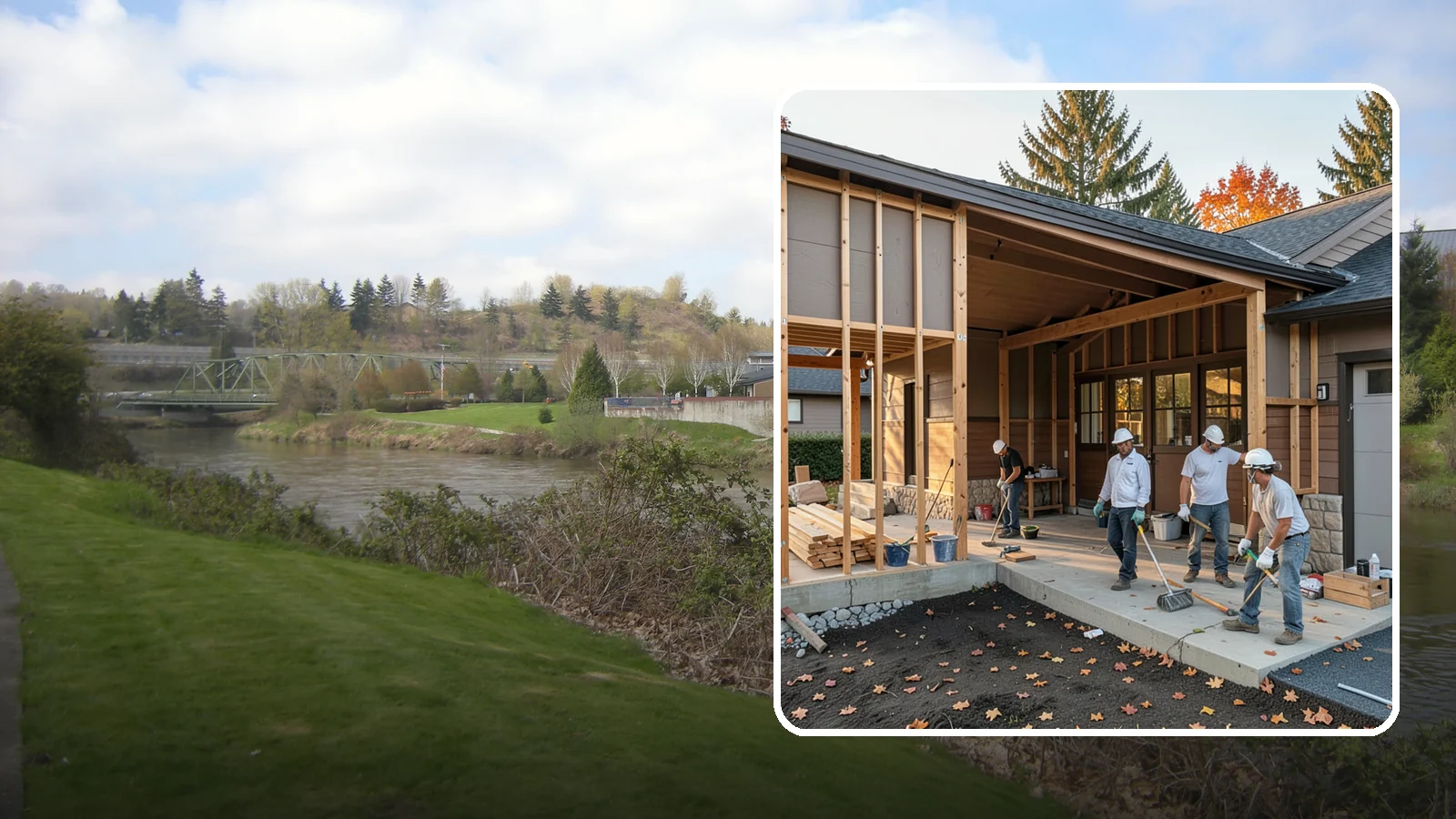 Breezeway Construction in Tukwila, King County, WA - A breezeway builds a covered connection between your home and a garage or outbuilding so you stay dry moving between them.